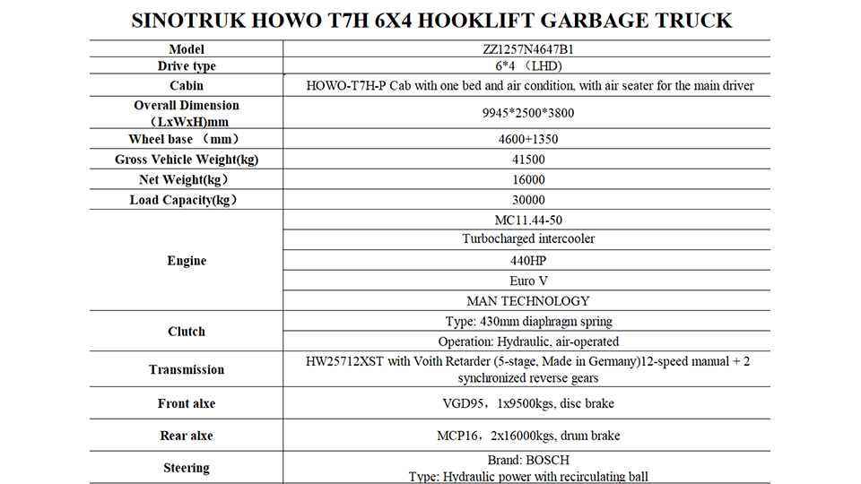 Camion de lifting à crochet 6x4-2