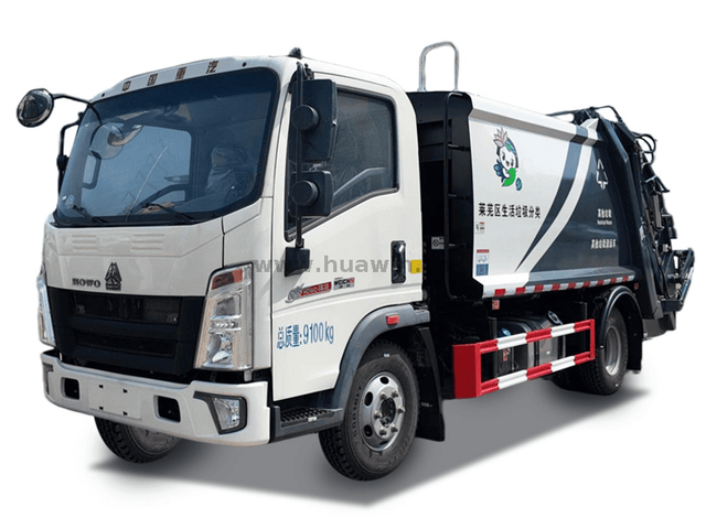 Camion-4x2 de compacteur de déchets de SINOTRUK HOWO