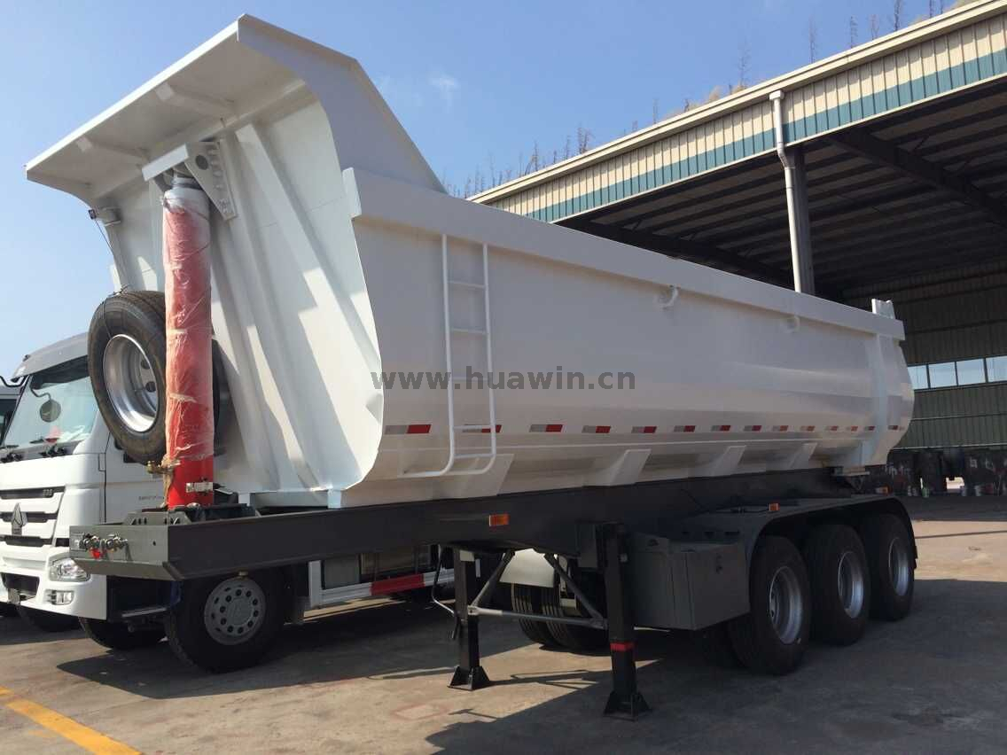 Huawin 3 essieux/4 essieux dump semi-remorque avec volume 18cbm-40cbm