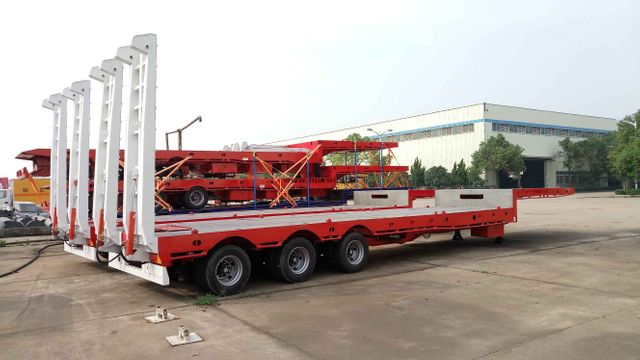 3 essieux étape pont lowboy drop pont semi-remorque