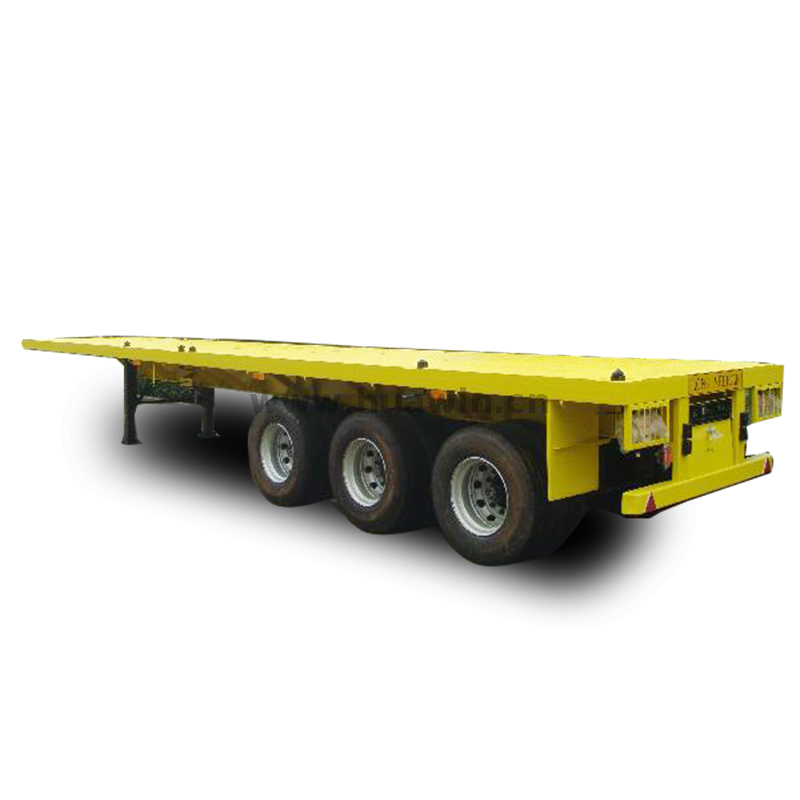 Semi-remorque de conteneur de camion de fret à plat de 40 pieds à 3 essieux à vendre