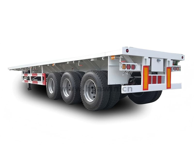 Semi-remorque de porte-remorque de camion de cargaison à plate