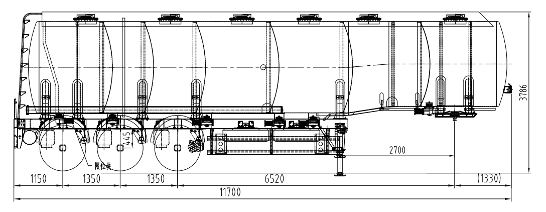 Semi-remorque-citerne de carburant d'alliage d'aluminium des axes 46CBM de SINOTRUK CIMC 3-new-8